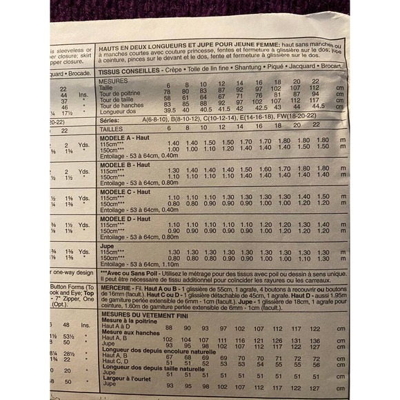 McCalls 2121 top skirt sewing pattern sz 14 16 18 - Picture 5 of 6